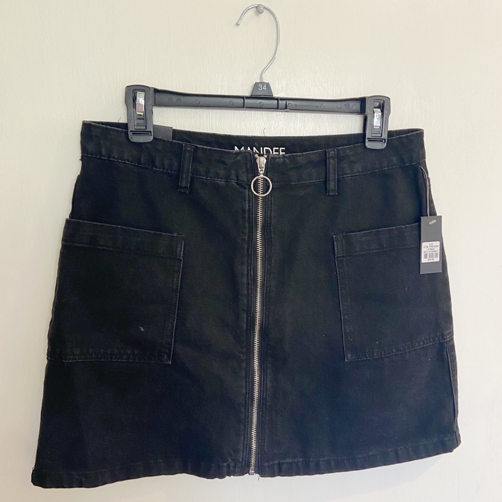 MANDEE Cute Black Zip-Up Skirt🖤